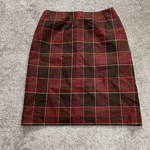 J. London Skirt womens 10 Red Plaid Straight Pencil Tartan Scottish Pure Wool